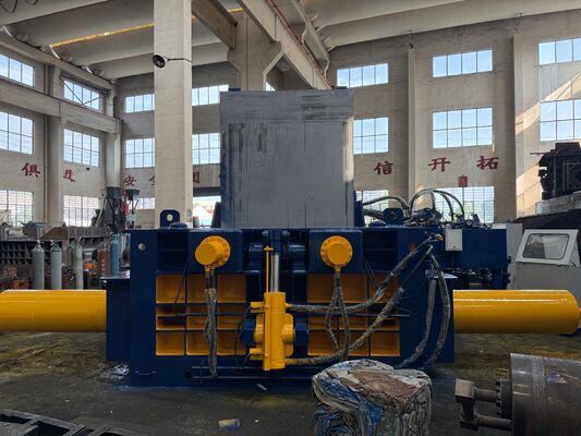 Buy 315 Tons Power Hydraulic Scrap Baler with Adjustable Bale Length and PLC + Remote Control for Metal Recycling online manufacture