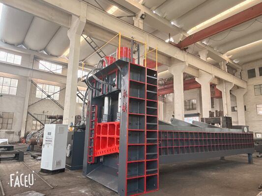 Buy Hydraulic Scrap Shearing Machine with 700 Ton Shearing Capacity 1600 mm Blade Length and 7500 mm Feeding Box online manufacture